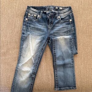 Miss Me Mid Rise Easy Straight Faded Blue Jeans